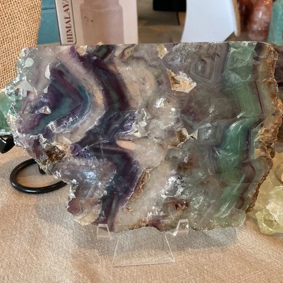 Natural Fluorite Crystal Display